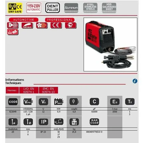 Telwin - Poste De Soudure Par Point 115-230V - ALUSPOTTER 6100 4 Telwin - Poste De Soudure Par Point 115-230V - ALUSPOTTER 6100 – Image 2